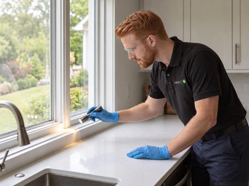 Ant pest control window inspection